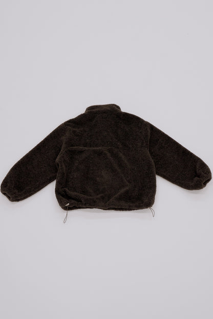 Half-zip boa pullover / dull gray