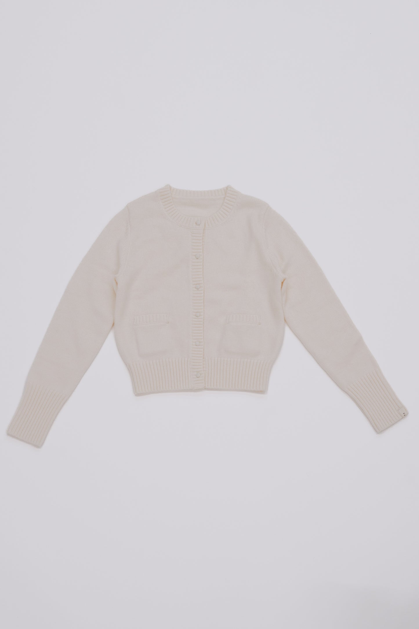 knit pocket cardigan / milk