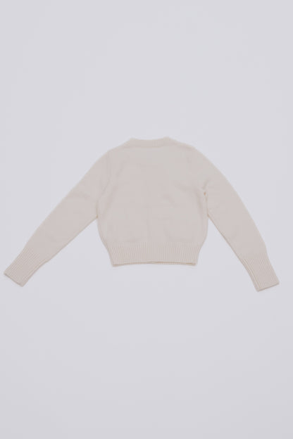 knit pocket cardigan / milk