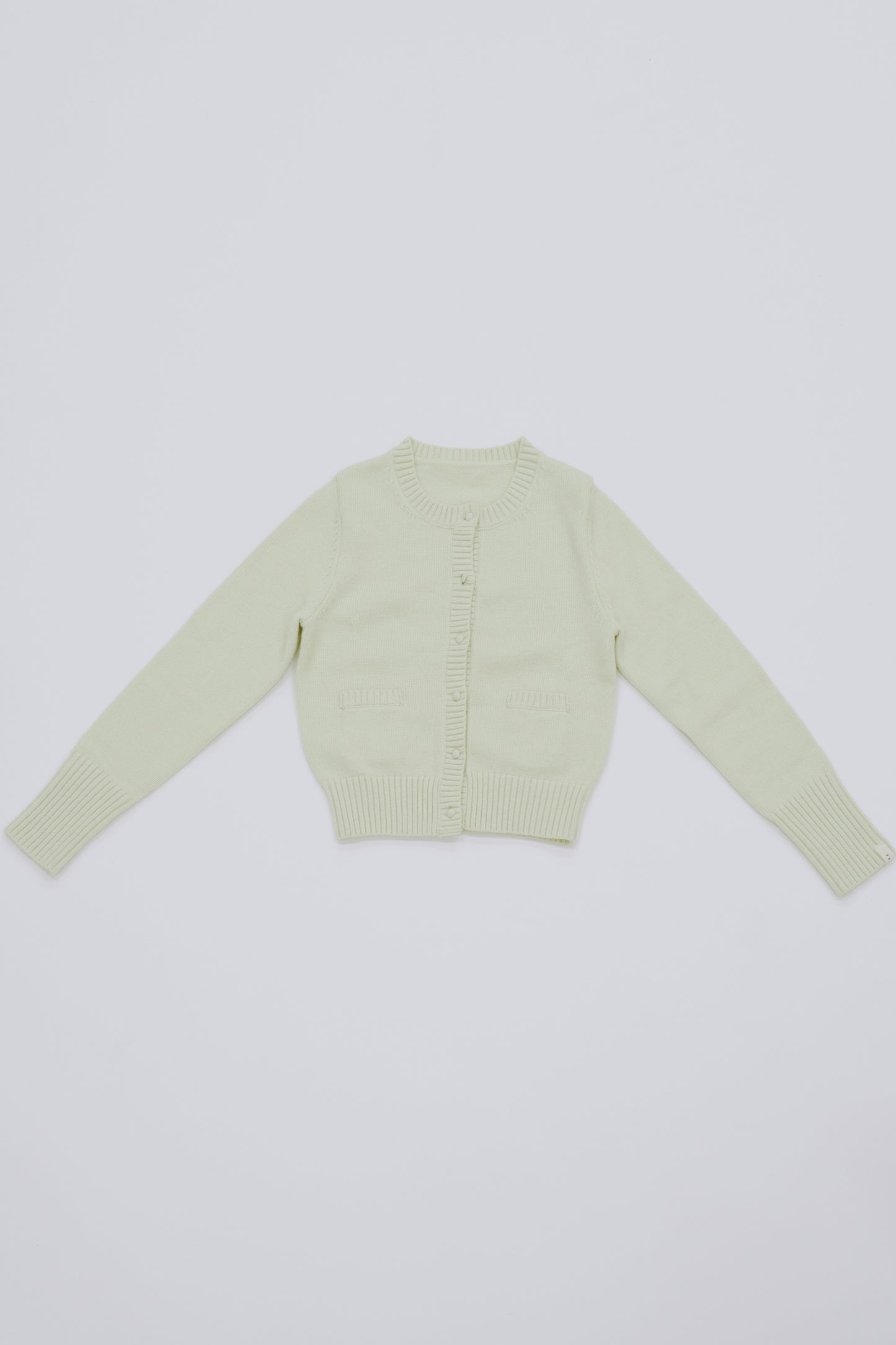 knit pocket cardigan / lime