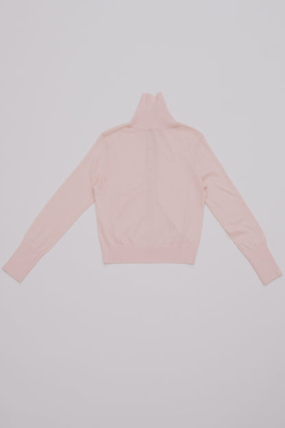 2way high neck cardigan / sour pink