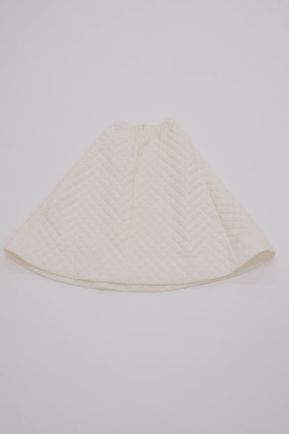Volume long skirt / white