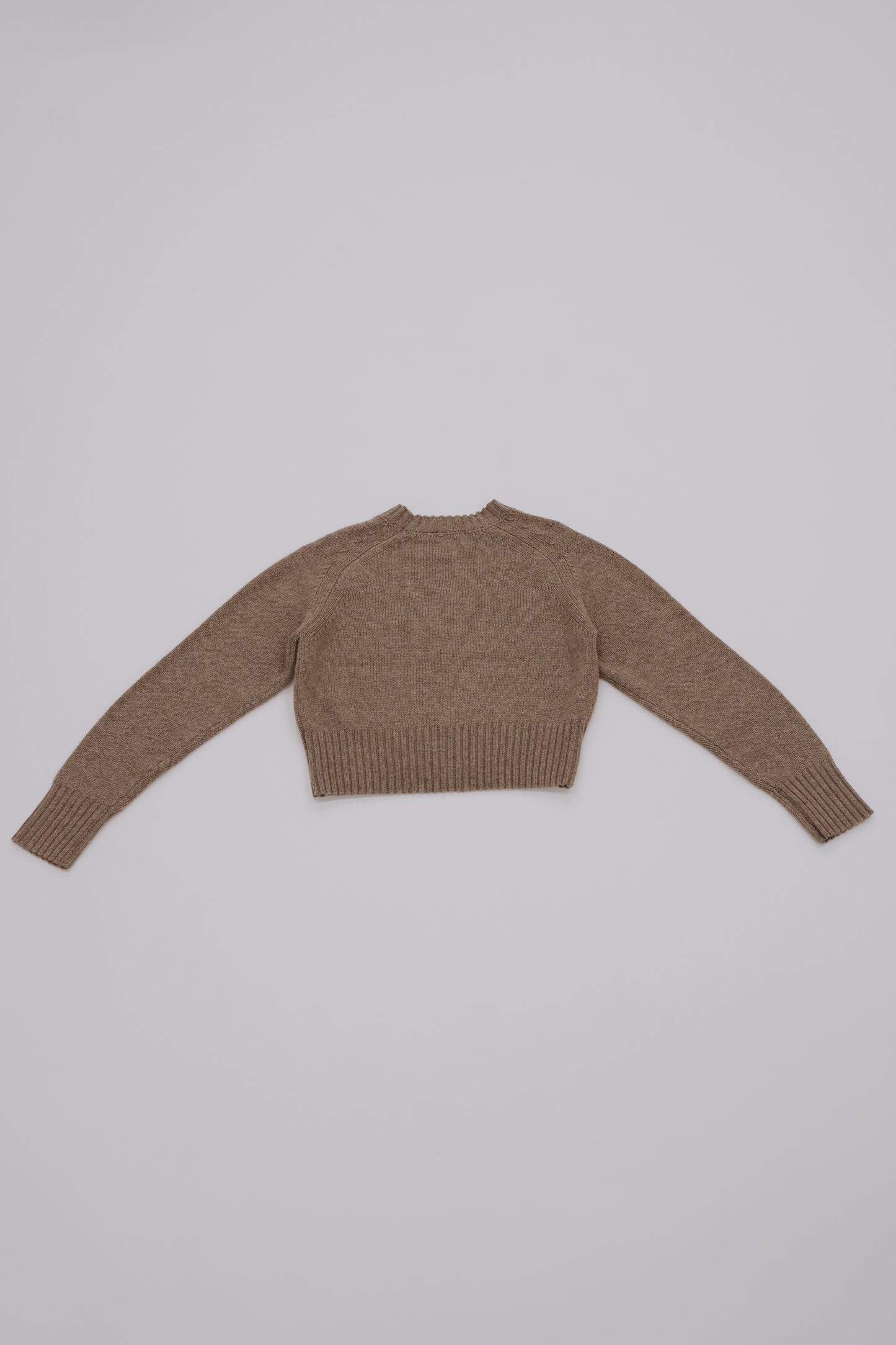 Leather Patch Knit Pullove / brown