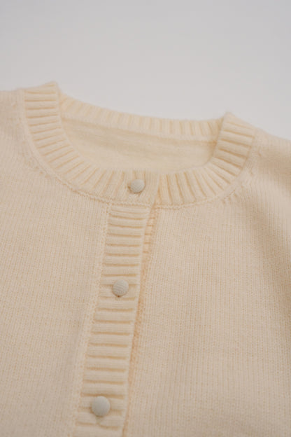 knit pocket cardigan / milk