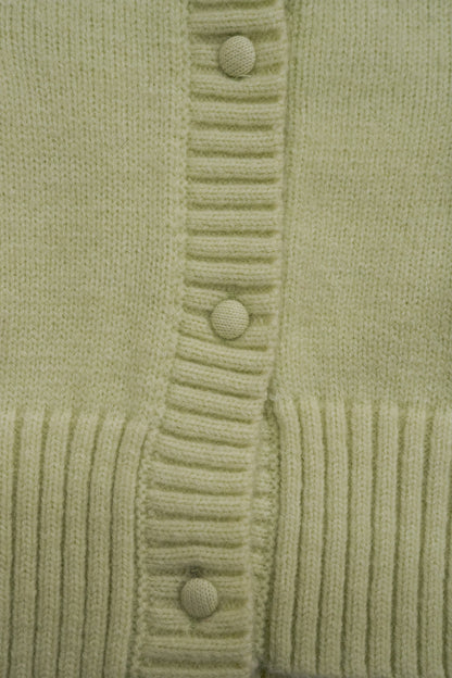 knit pocket cardigan / lime