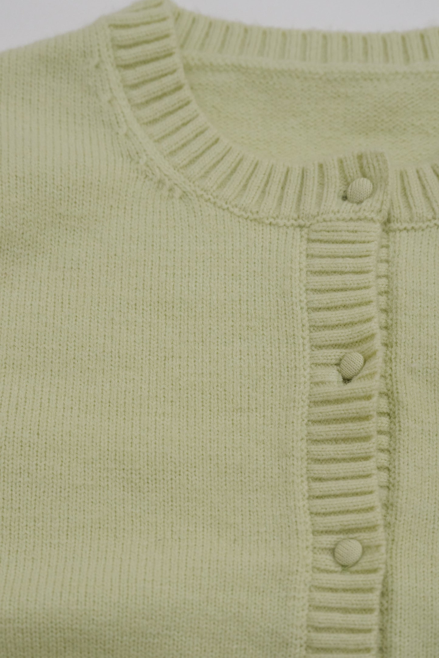 knit pocket cardigan / lime