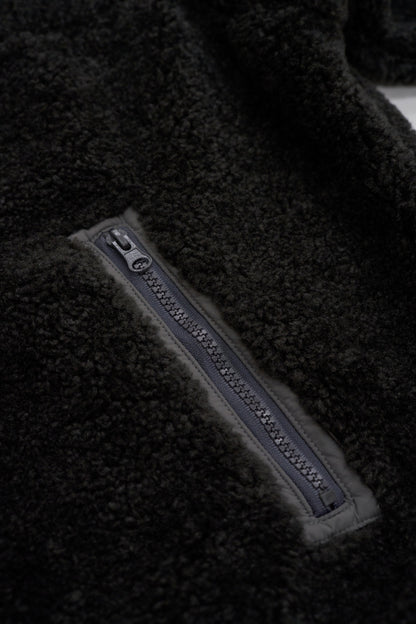 Half-zip boa pullover / dull gray