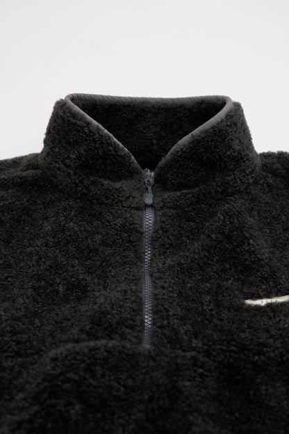 Half-zip boa pullover / dull gray
