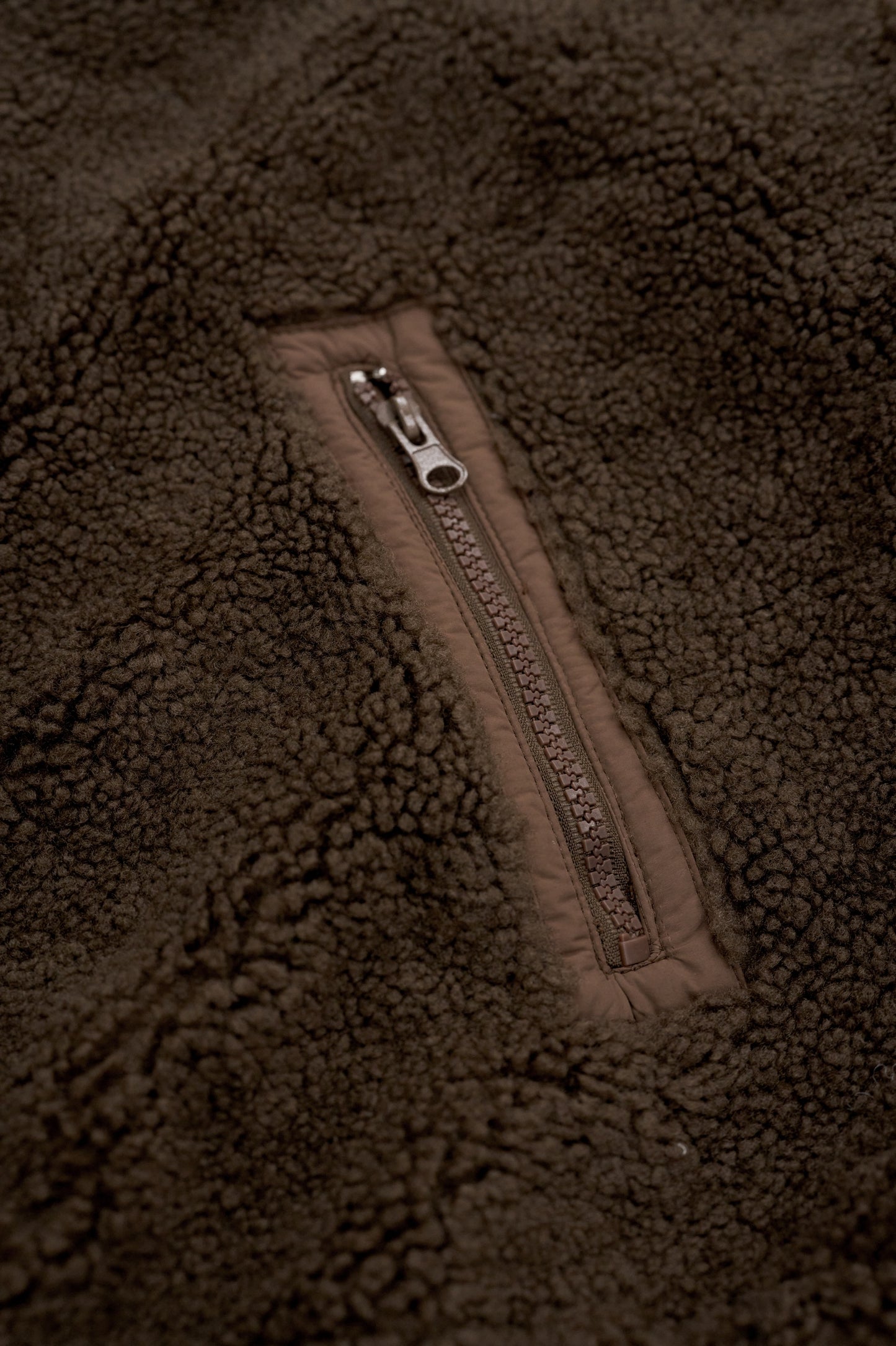 Half-zip boa pullover / brownie