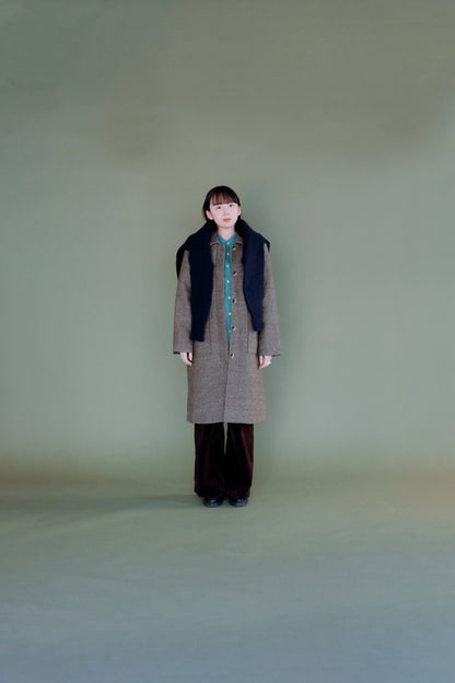 Mix wool soutien collar coat / nougat