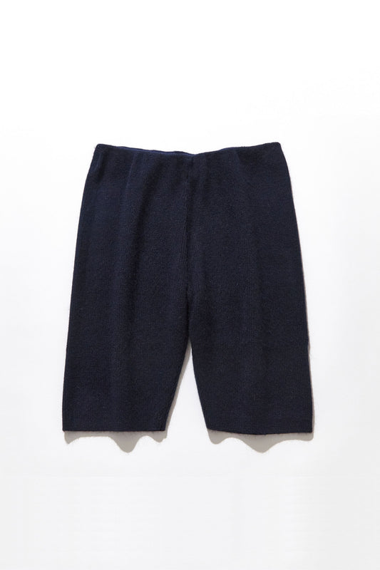 Angora blend knit biker pants / Navy