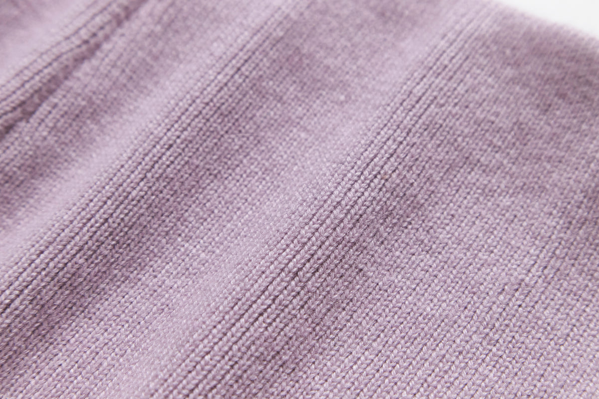 Angora blend knit biker pants / Dusty Purple
