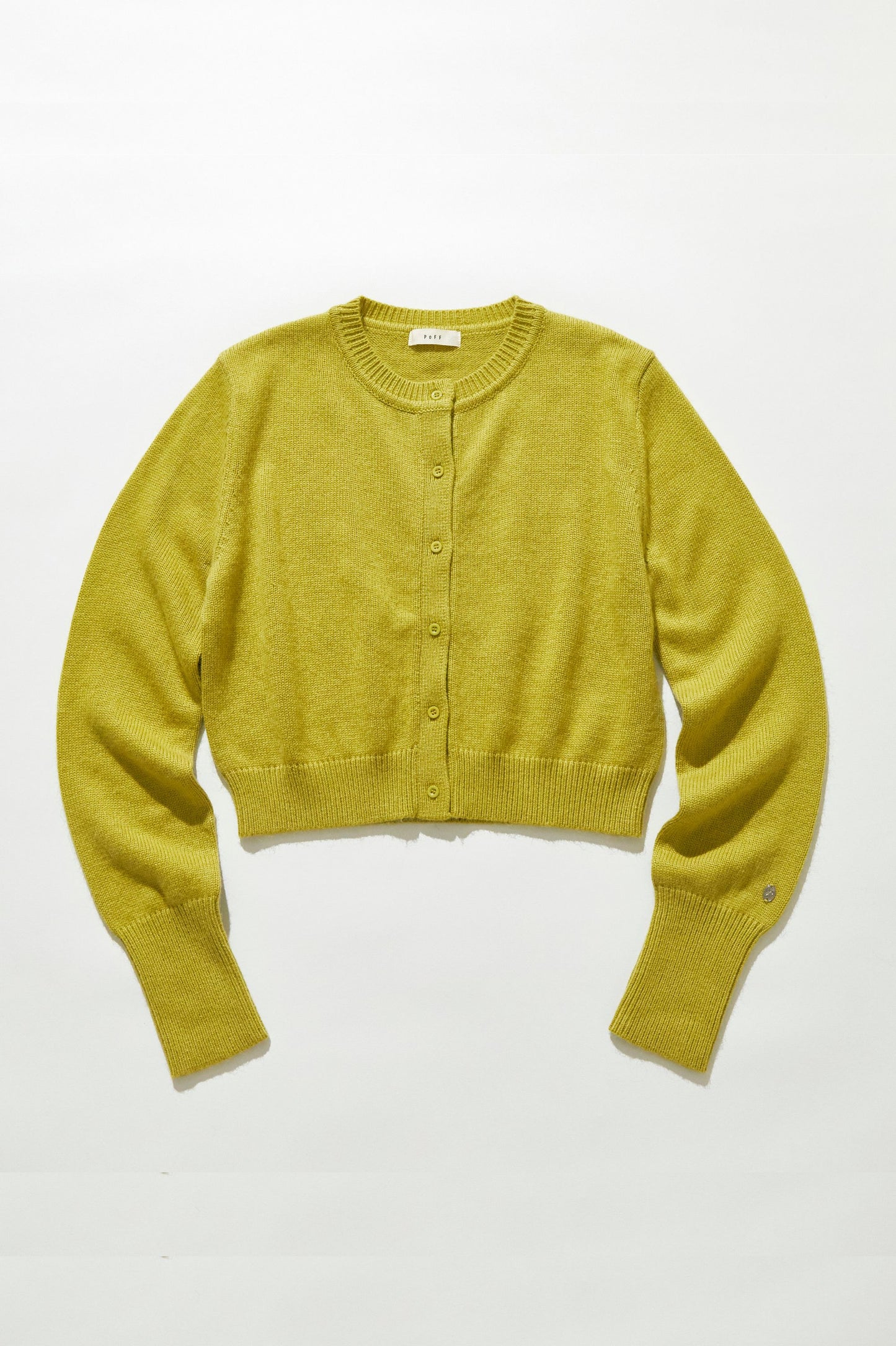 Angora blend plain knit cardigan / Pale Olive