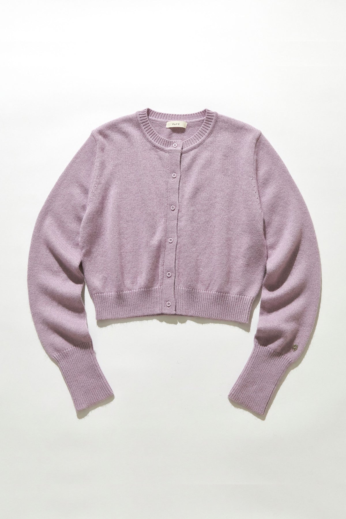 Angora blend plain knit cardigan / Dusty Purple