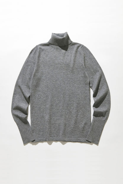 Crystal dot cuff turtleneck knit / Gray