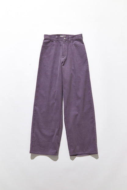 Soft corduroy wide pants / Plum