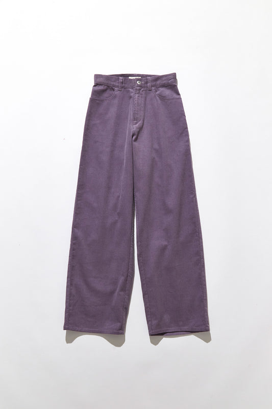 Soft corduroy wide pants / Plum