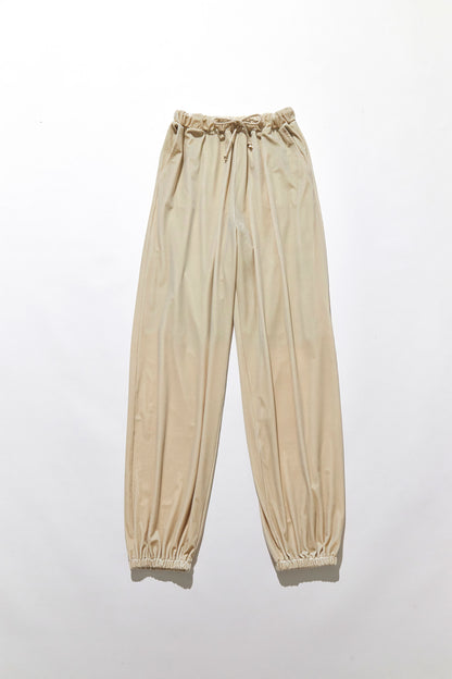 Velour Drawstring Pants / Beige
