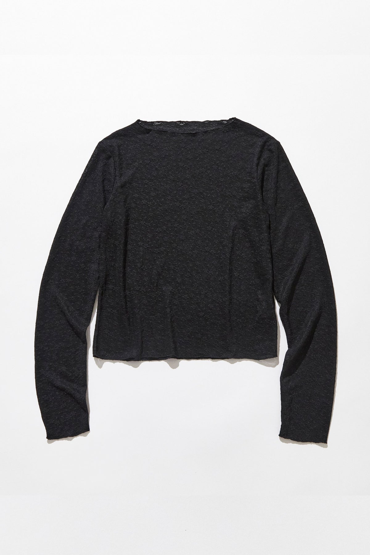 Classic sheer lace tops / Black