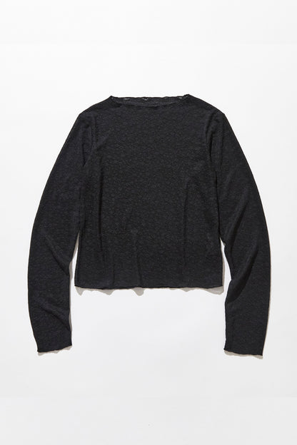 Classic sheer lace tops / Black