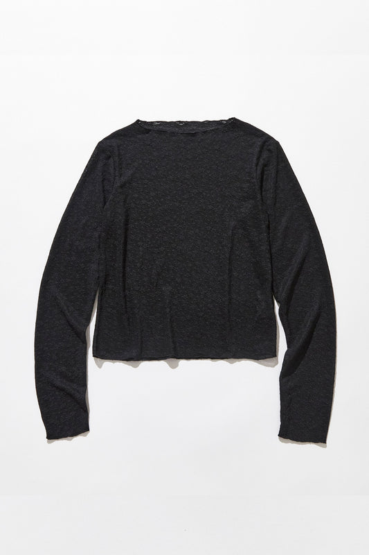 Classic sheer lace tops / Black