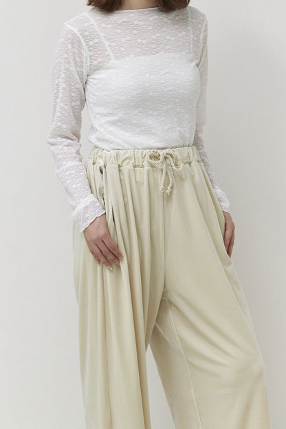 Classic sheer lace tops / White