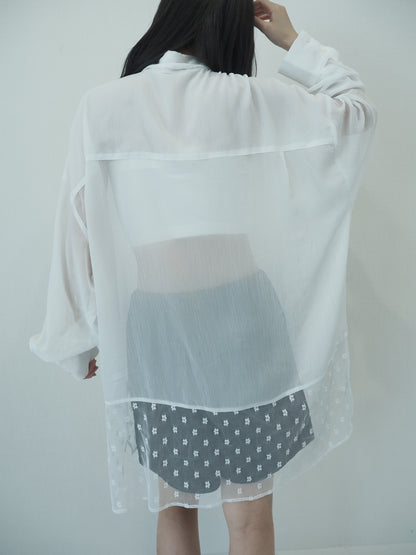 Willow&flower tulle shirt  / White