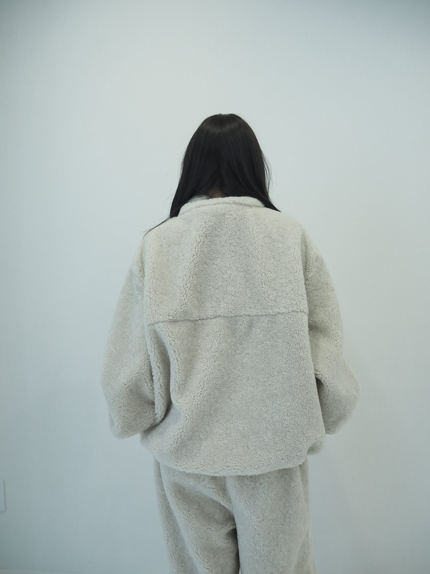 Half-zip boa pullover / teddy