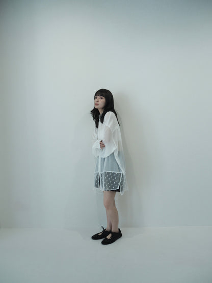 Willow&flower tulle shirt  / White