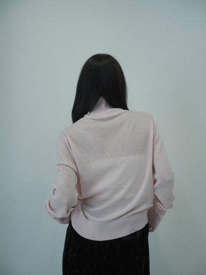 2way high neck cardigan / sour pink