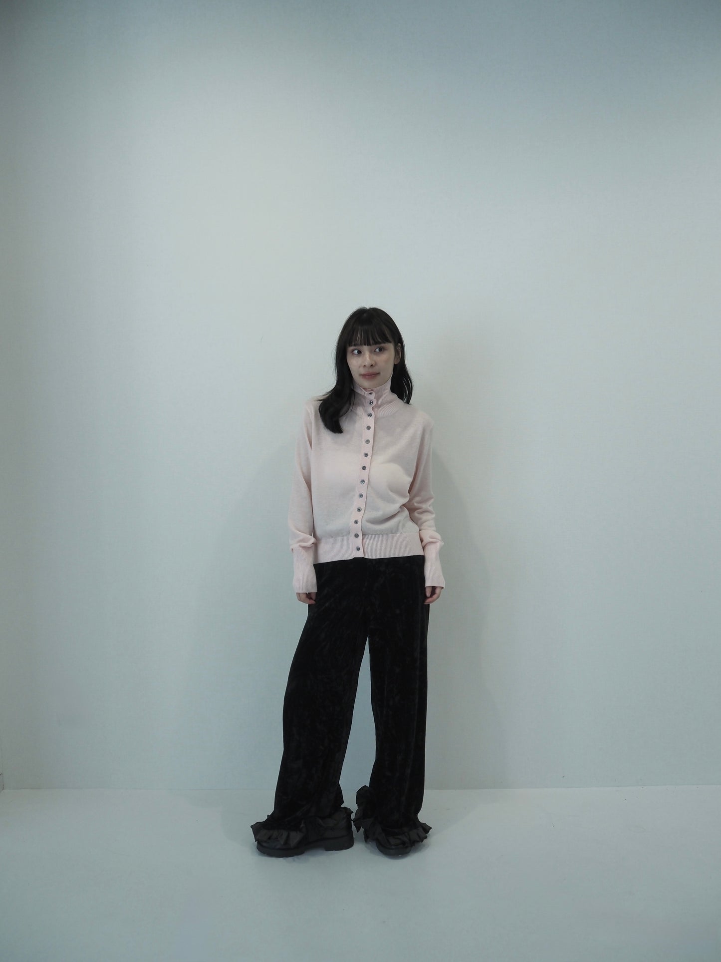 2way high neck cardigan / sour pink