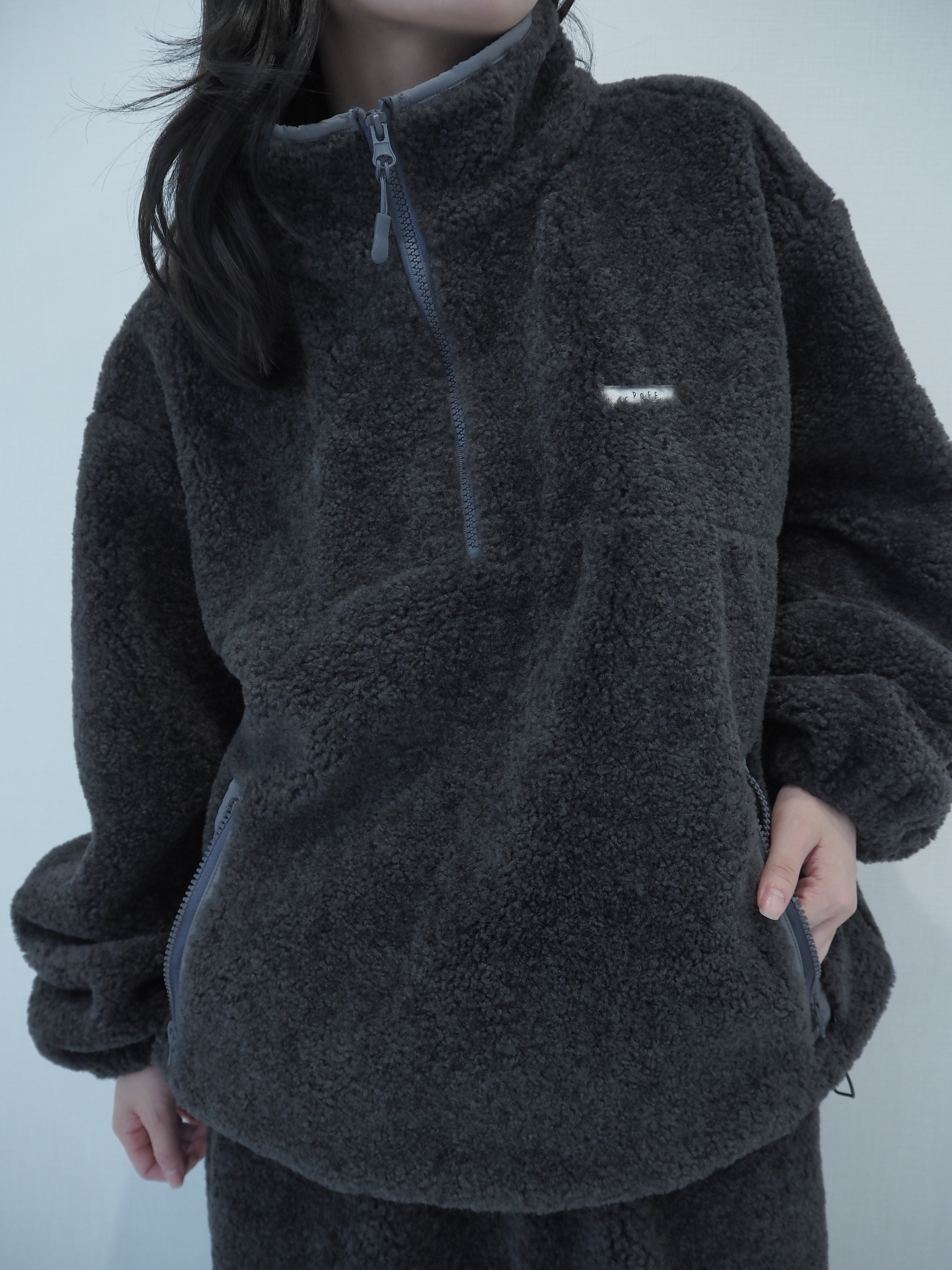 Half-zip boa pullover / dull gray – PoFF公式オンラインショップ