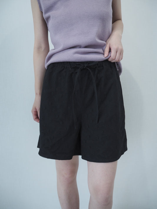 Flower tulle culottes / Black