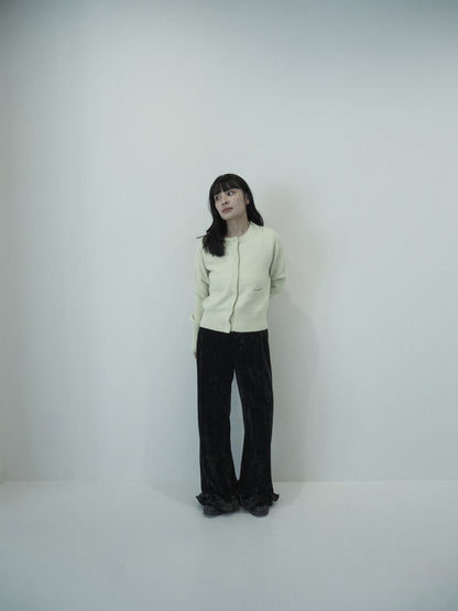 knit pocket cardigan / lime