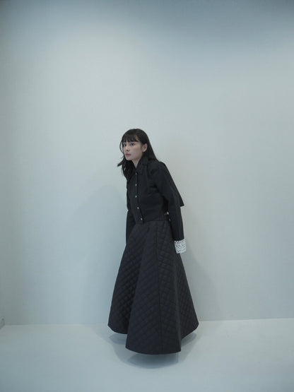 Volume long skirt / black