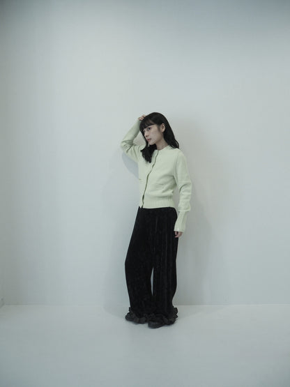 knit pocket cardigan / lime