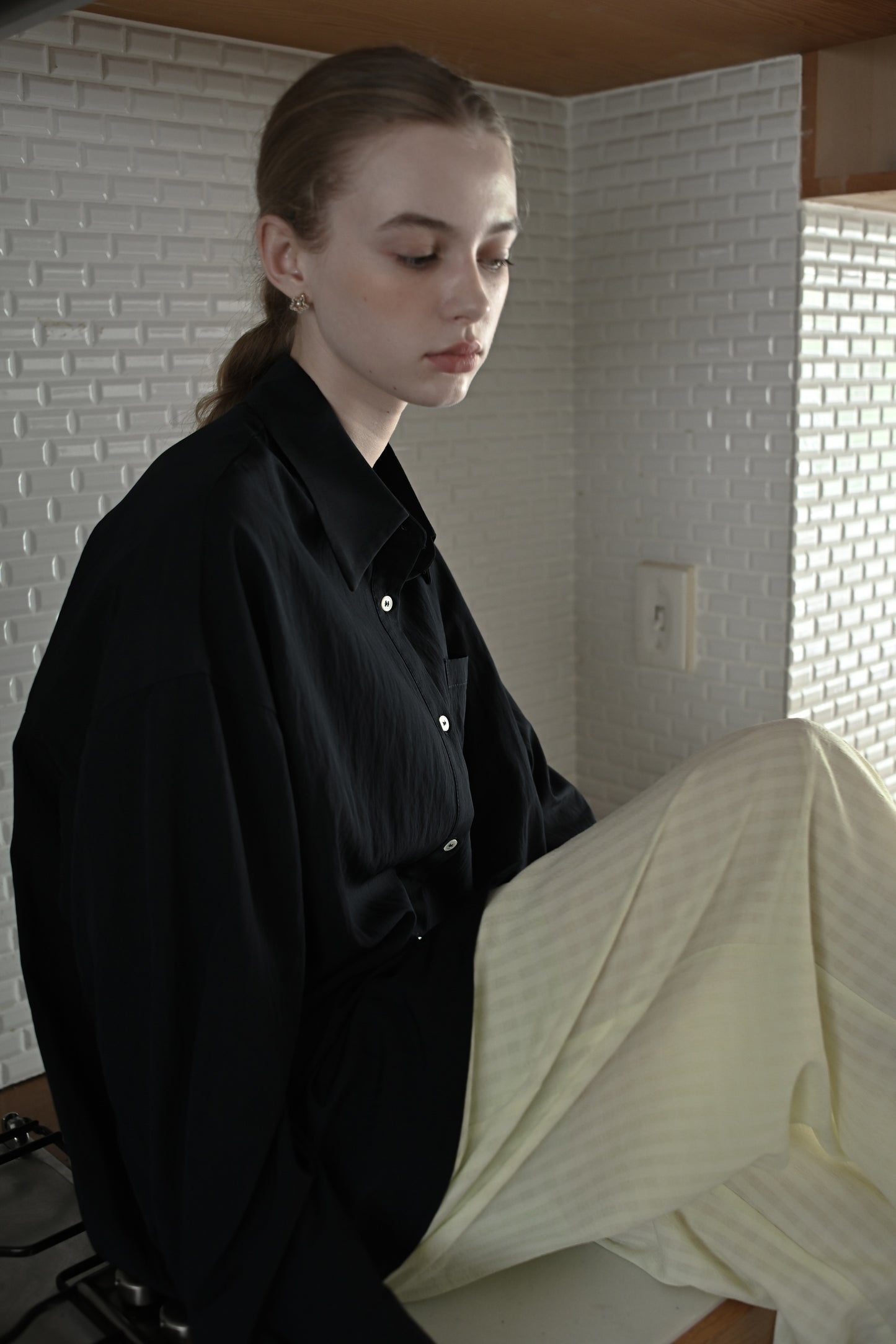 "P" Embroidery shirt/midnight