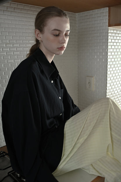 "P" Embroidery shirt/midnight