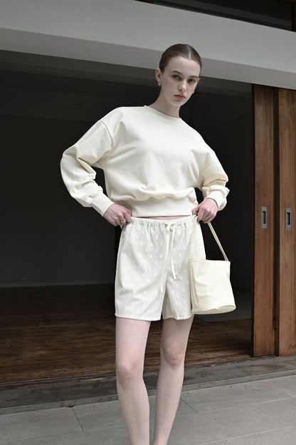 Shoulder logo pullover / white