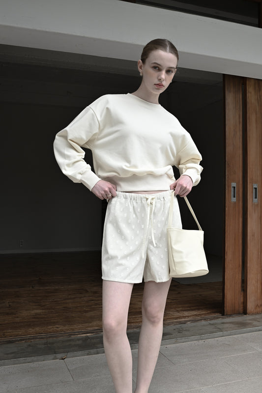 Shoulder logo pullover / white