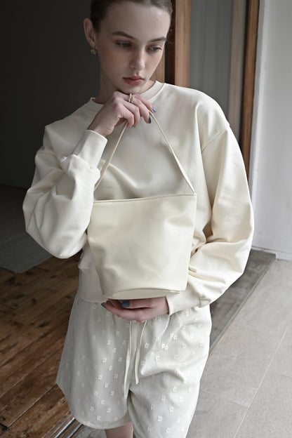 Shoulder logo pullover / white