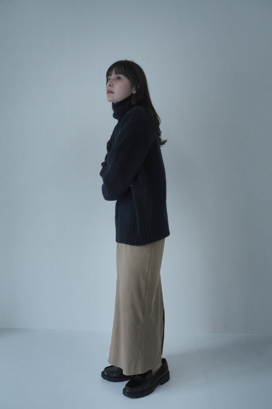long suede skirt / cinnamon