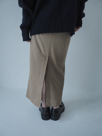 long suede skirt / cinnamon
