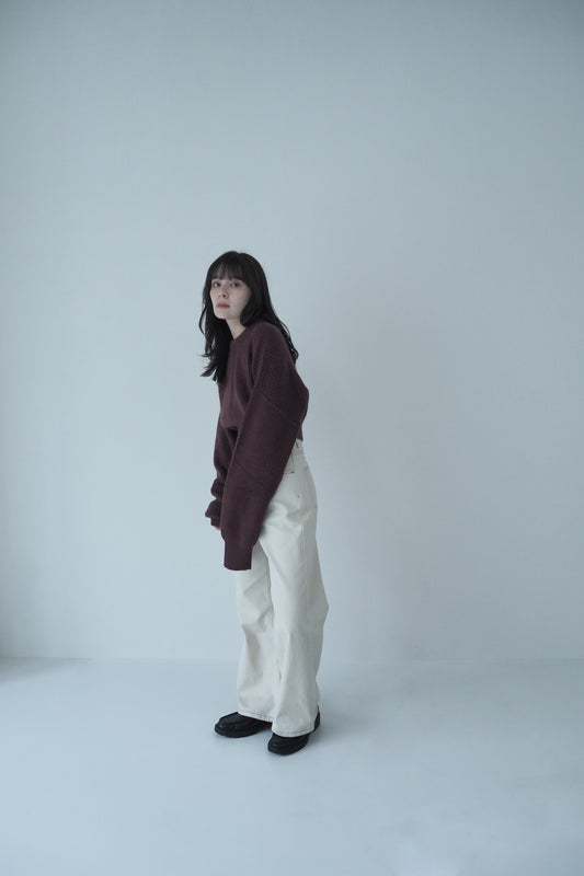Low gauge knit pullover / cassis