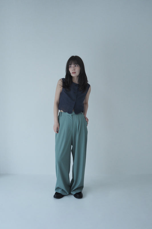 Scallop lace tops / Navy