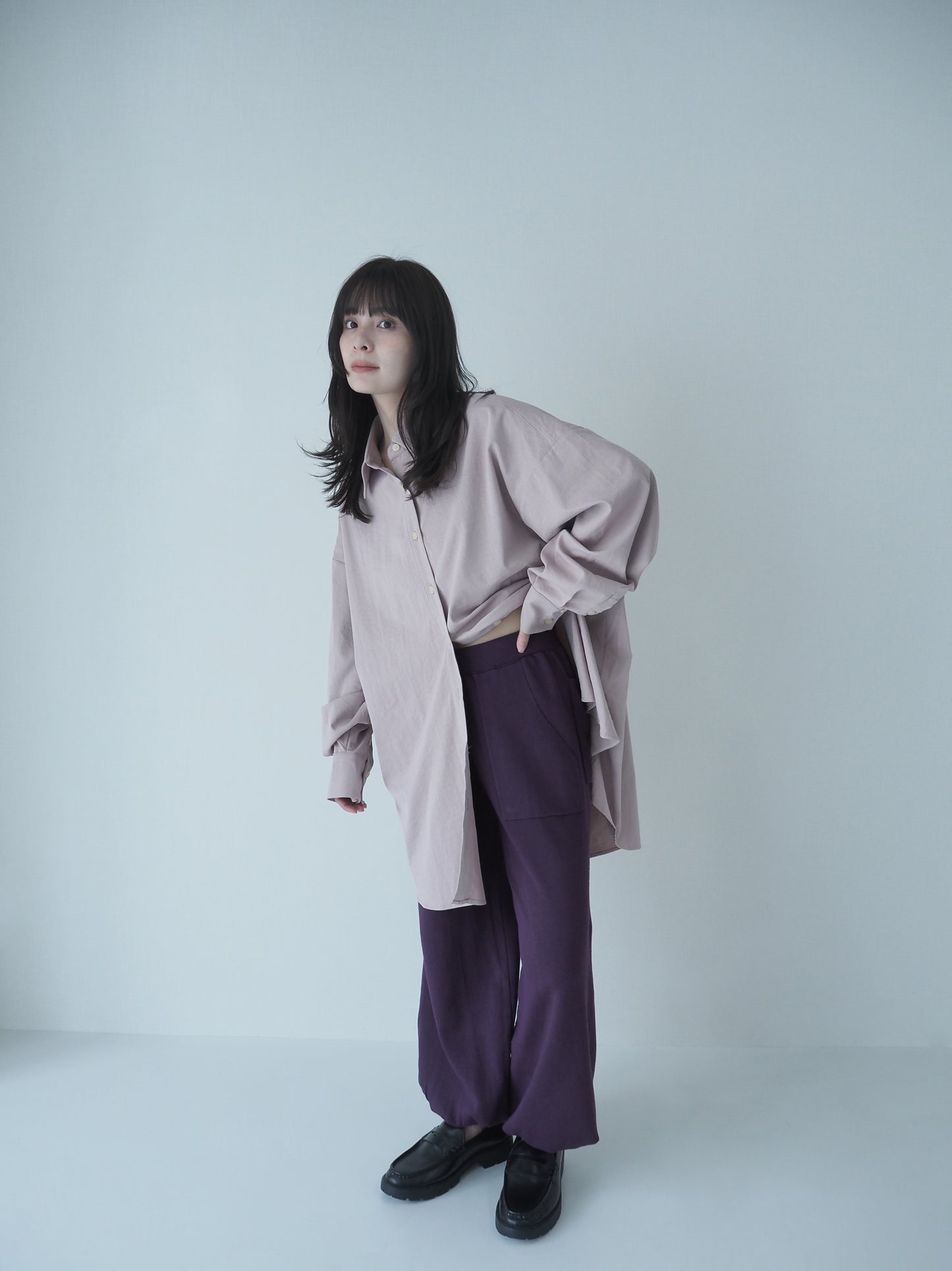 Knit jogger pants ＜Plum＞