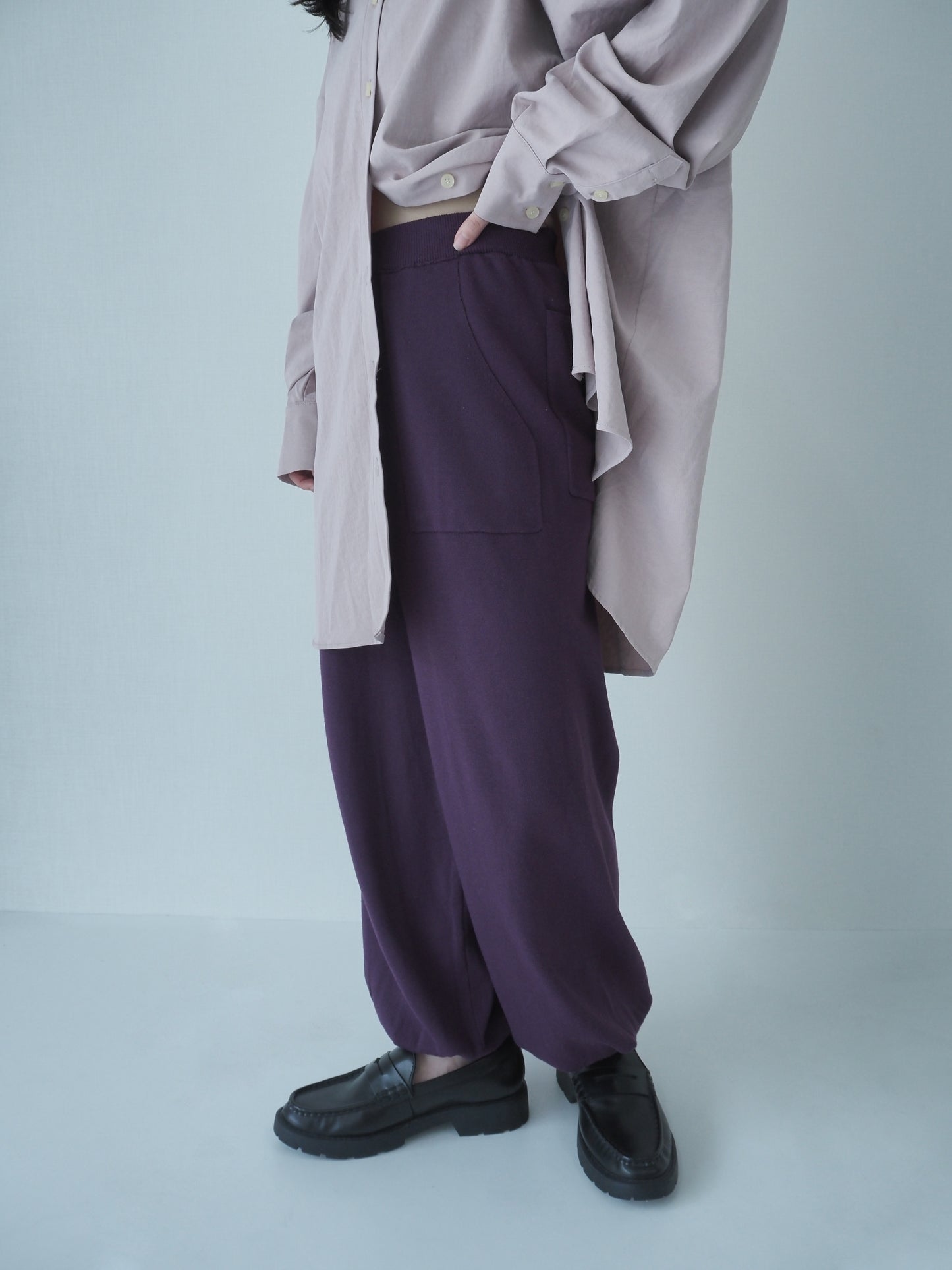 Knit jogger pants ＜Plum＞
