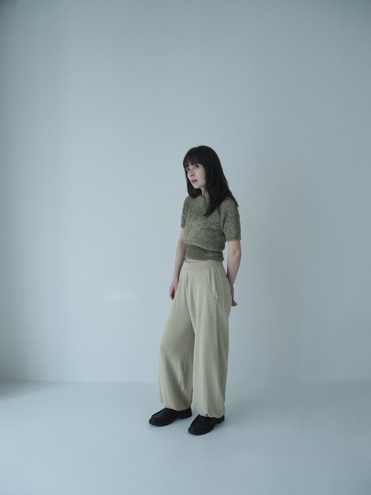 Knit jogger pants ＜Vanilla beige＞