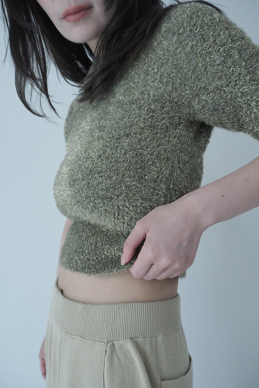 Multi glitter short knit / Fir Tree