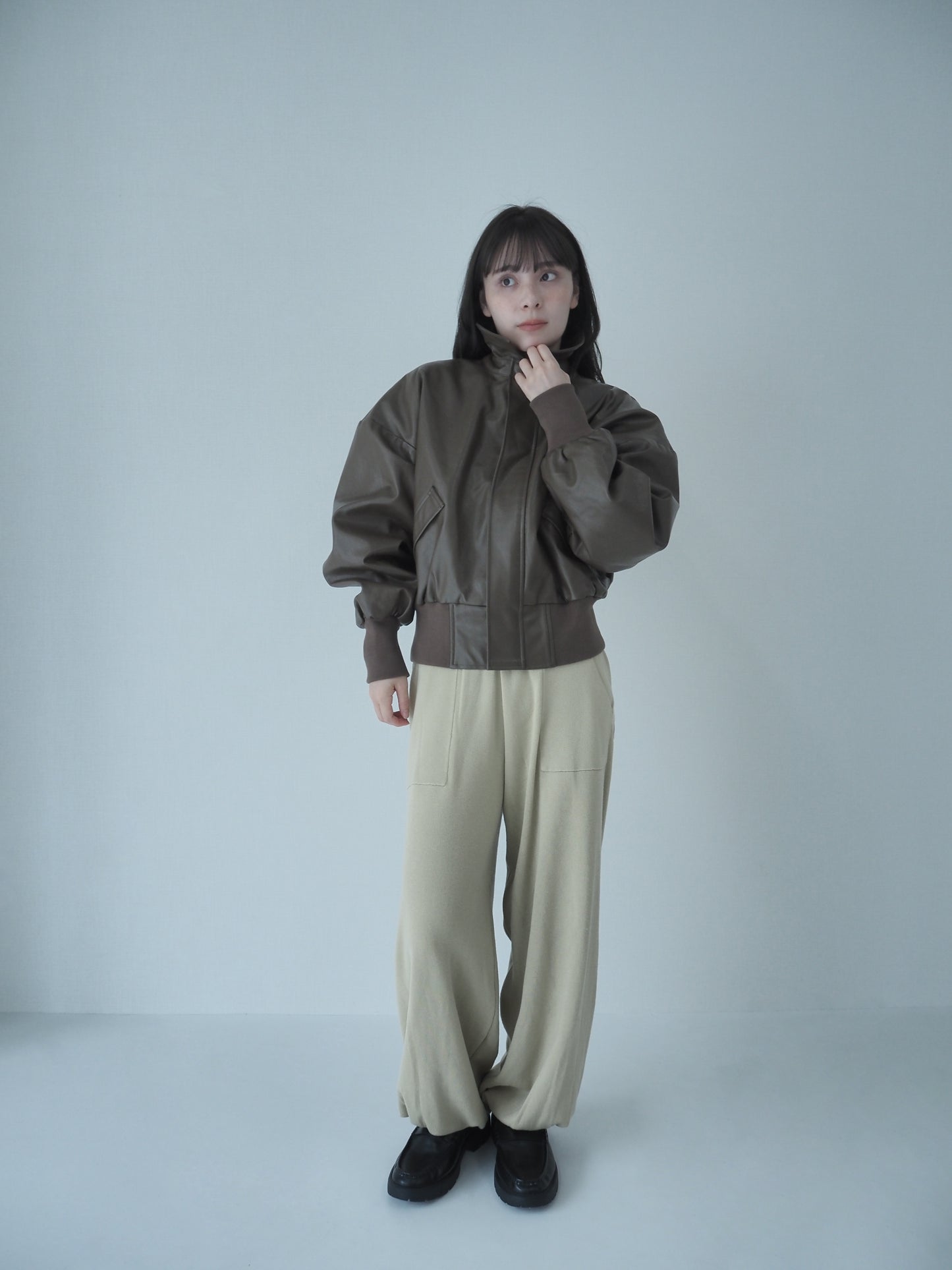 Knit jogger pants ＜Vanilla beige＞